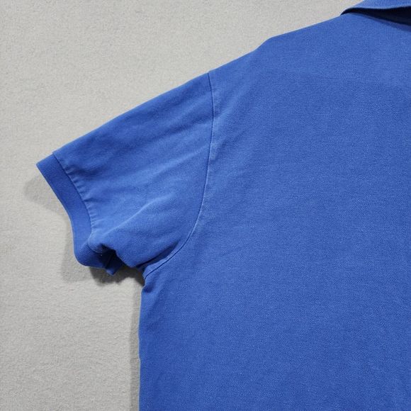Polo Ralph Lauren Polo Shirt Mens Large Blue Solid 100% Cotton Vintage - Picture 9 of 13